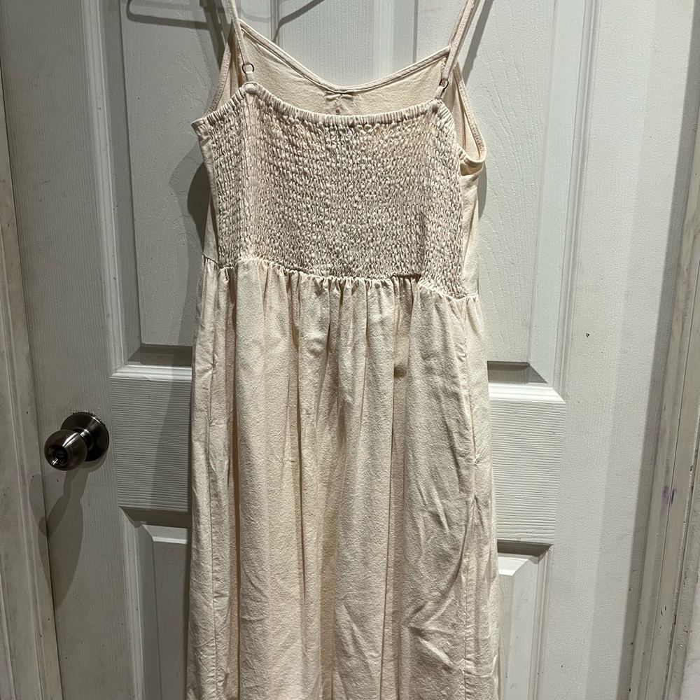 Cream Button-Front Dress - Picture 2 of 3